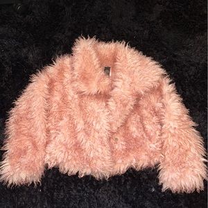 Faux fur/feather jacket/coat